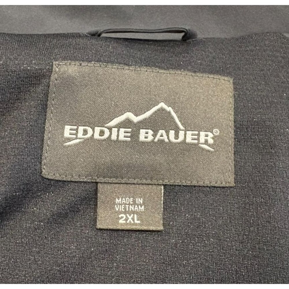 EDDIE BAUER Stadium Jacket Men's 2XL Black Soft Shell Hooded Lined Company Logo - Picture 14 of 16